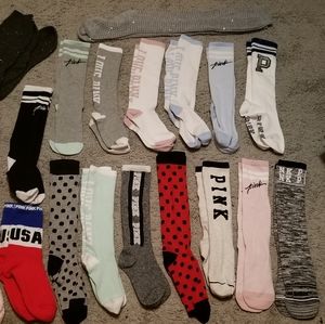 18 pairs of VS PINK long socks NEW bundle